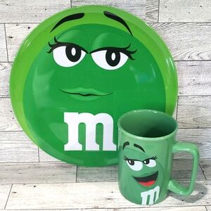 M&M's World 2014 Melamine Dinner Plate 10" & Ceramic Mug